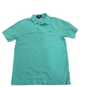 Vineyard Vines Polo Men's Short Sleeve Shirt Green 100% Cotton Whale Logo S
